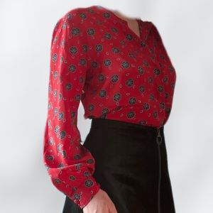 Vintage, Long Sleeve Button Down Blouse Shirt